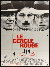 1b141 RED CIRCLE French 1p '70 Jean-Pierre Melville's Le Cercle Rouge, Alain Delon, cool art!
