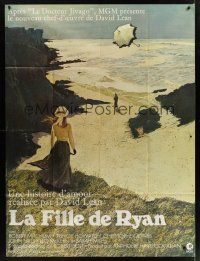 1b150 RYAN'S DAUGHTER French 1p '70 David Lean, art of Sarah Miles on beach + umbrella by Lesser!
