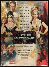 1b158 SPIRITS OF THE DEAD French 1p '69 Fellini, different art of sexy Bardot & Fonda by Allard!