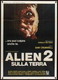 1b186 ALIEN 2 Italian 1p '80 Italian sci-fi sequel ripoff, wacky alien image!!