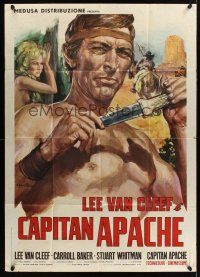 1b214 CAPTAIN APACHE Italian 1p '71 art of barechested Lee Van Cleef by Averardo Ciriello!