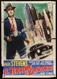 1b226 CRY VENGEANCE Italian 1p '55 Mark Stevens, film noir, different art by Manno!