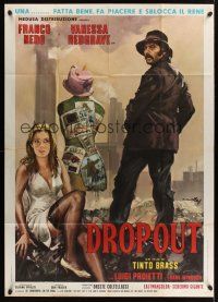 1b240 DROPOUT Italian 1p '71 art of Franco Nero & sexy Vanessa Redgrave by Averardo Ciriello!