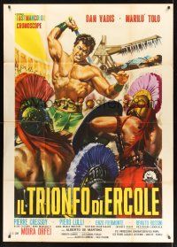 1b252 HERCULES VS. THE GIANT WARRIORS Italian 1p '64 Casaro art of Ercole fighting gladiators!