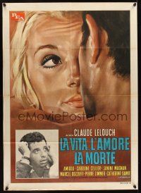 1b275 LIFE LOVE DEATH Italian 1p '69 Claude Lelouch, La vie, l'amour, la mort, art by Antonio Mos!