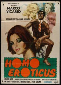 1b282 MAN OF THE YEAR Italian 1p '73 Homo Eroticus, wacky artwork of naked guy wearing a tie!