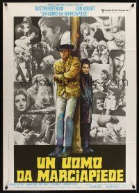 1b287 MIDNIGHT COWBOY Italian 1p R80 Dustin Hoffman, Jon Voight, John Schlesinger classic!