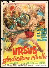 1b306 REBEL GLADIATORS Italian 1p '63 Ursus, il gladiatore ribelle, sword & sandal art by Tarquini!