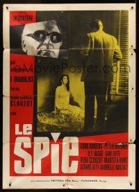 1b324 SPIES Italian 1p '57 Henri-Georges Clouzot, Curt Jurgens, Peter Ustinov