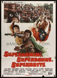 1b332 SUPERSTOOGES VS. THE WONDERWOMEN Italian 1p '74 super-fantastic conquests of adventure!
