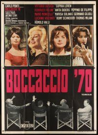 1b361 BOCCACCIO '70 Italian 2p '62 sexy Loren, Ekberg & Schneider + Fellini, De Sica & Visconti!