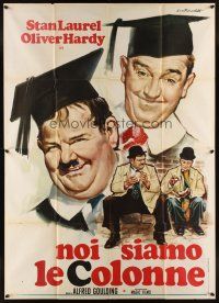 1b368 CHUMP AT OXFORD Italian 2p R69 art of Laurel & Hardy in graduation caps by Ezio Tarantelli!