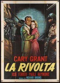 1b373 CRISIS Italian 2p R60s different Piovano artwrok of Cary Grant & Paula Raymond cornered!
