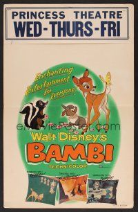 1b434 BAMBI WC R57 Walt Disney cartoon deer classic, great art with Thumper & Flower!