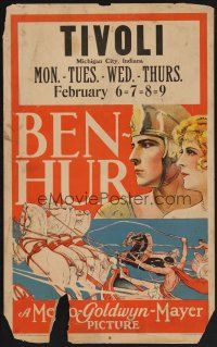 1b440 BEN-HUR WC '25 great close up stone litho art of Ramon Novarro and riding in chariot race!