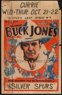1b446 BUCK JONES WC '30s Universal, cool art of the screen's daredevil cowboy on his rearing horse!