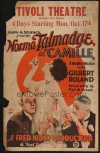 1b448 CAMILLE WC '27 artwork of sexy elegant Norma Talmadge between her lovers!