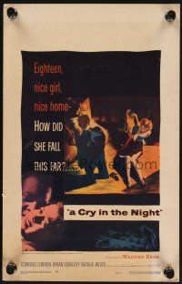 1b467 CRY IN THE NIGHT WC '56 how did nice 18 year-old Natalie Wood fall so far & get kidnapped!
