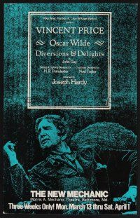 1b474 DIVERSIONS & DELIGHTS stage play WC '80 Vincent Price starring as Oscar Wilde, Fravel art!