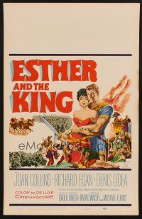 1b478 ESTHER & THE KING WC '60 Mario Bava, artwork of sexy Joan Collins & Richard Egan embracing!