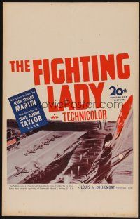 1b481 FIGHTING LADY WC '44 cool artwork of World War II Navy aircraft carrier & jets!