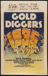 1b494 GOLD DIGGERS OF 1935 WC '35 Busby Berkely, completely different artwork of sexy chorus girls!
