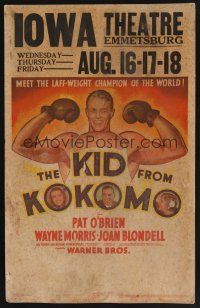 1b522 KID FROM KOKOMO WC '39 Joan Blondell, Pat O'Brien, artwork of boxer Wayne Morris!