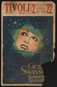 1b535 LOVE OF SUNYA WC '27 unusual art of Gloria Swanson literally inside of a star!