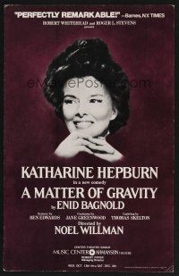 1b544 MATTER OF GRAVITY stage play WC '76 Katharine Hepburn
