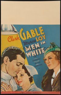 1b545 MEN IN WHITE WC '34 great art of Myrna Loy catching doctor Clark Gable with his nurse!