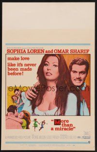 1b549 MORE THAN A MIRACLE WC '67 close up of sexy Sophia Loren & Omar Sharif!