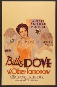 1b558 OTHER TOMORROW WC '30 cool art of sexy Billie Dove between Kenneth Thomson & Grant Withers!