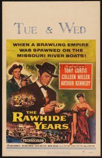 1b570 RAWHIDE YEARS WC '55 poker playing Tony Curtis + sexy Colleen Miller & Arthur Kennedy!