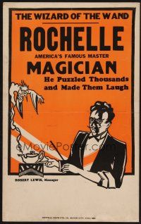 1b573 ROCHELLE magic show WC '30s the wizard of the wand, America's famous master Magician!