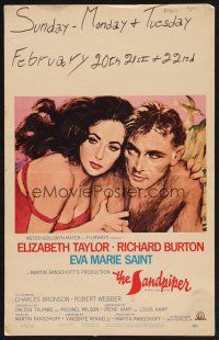 1b578 SANDPIPER WC '65 great romantic close up art of Elizabeth Taylor & Richard Burton!