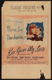 1b590 SO GOES MY LOVE WC '46 wonderful romantic art of Myrna Loy & Don Ameche!