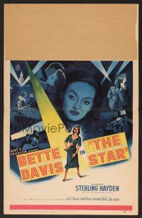 1b593 STAR WC '53 great art of Hollywood actress Bette Davis holding Oscar in the spotlight!