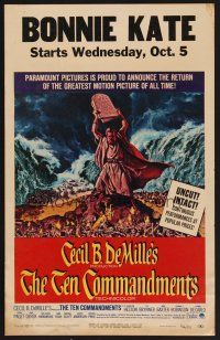 1b601 TEN COMMANDMENTS WC R66 directed by Cecil B. DeMille, art of Charlton Heston with tablets!