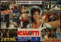 1c028 LOT OF 38 FORMERLY FOLDED ITALIAN PHOTOBUSTAS '61 - '66 swashbucklers & fantasy!