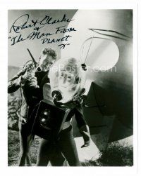 1c315 ROBERT CLARKE signed 8x10 REPRO still '80s cool scene with alien from The Man From Planet X!