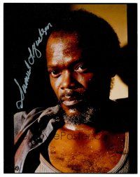 1c316 SAMUEL L. JACKSON signed color 8x10 REPRO still '00s super close up looking really sweaty!