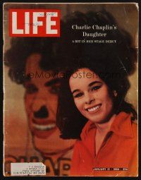1c089 LIFE MAGAZINE magazine January 31, 1964 Chaplin's daughter gets the cover over The Beatles!