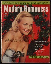 1c092 MODERN ROMANCES magazine January 1948 sexy blonde in low-cut dress by wreath by Pagano!