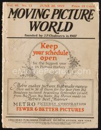 1c059 MOVING PICTURE WORLD exhibitor magazine June 28, 1919 Nazimova, Jess Willard & much more!