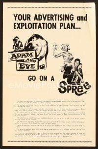 1c172 ADAM & EVE/SPREE pressbook '60s bizarre sexy double-bill!