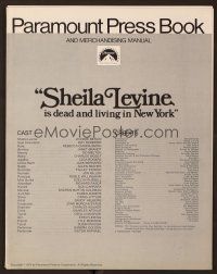 1c250 SHEILA LEVINE IS DEAD & LIVING IN NEW YORK pressbook '75 she goes to her sister's wedding!