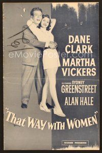 1c262 THAT WAY WITH WOMEN pressbook '47 full-length romantic image of Dane Clark & Martha Vickers!
