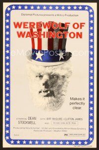 1c272 WEREWOLF OF WASHINGTON pressbook '73 Dean Stockwell, wacky Uncle Sam wolfman image!