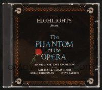 1c344 PHANTOM OF THE OPERA stage play soundtrack CD '90 music by Andrew Lloyd Weber!