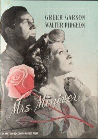 1c389 MRS. MINIVER Danish program '47 Greer Garson, Walter Pidgeon, William Wyler, different!